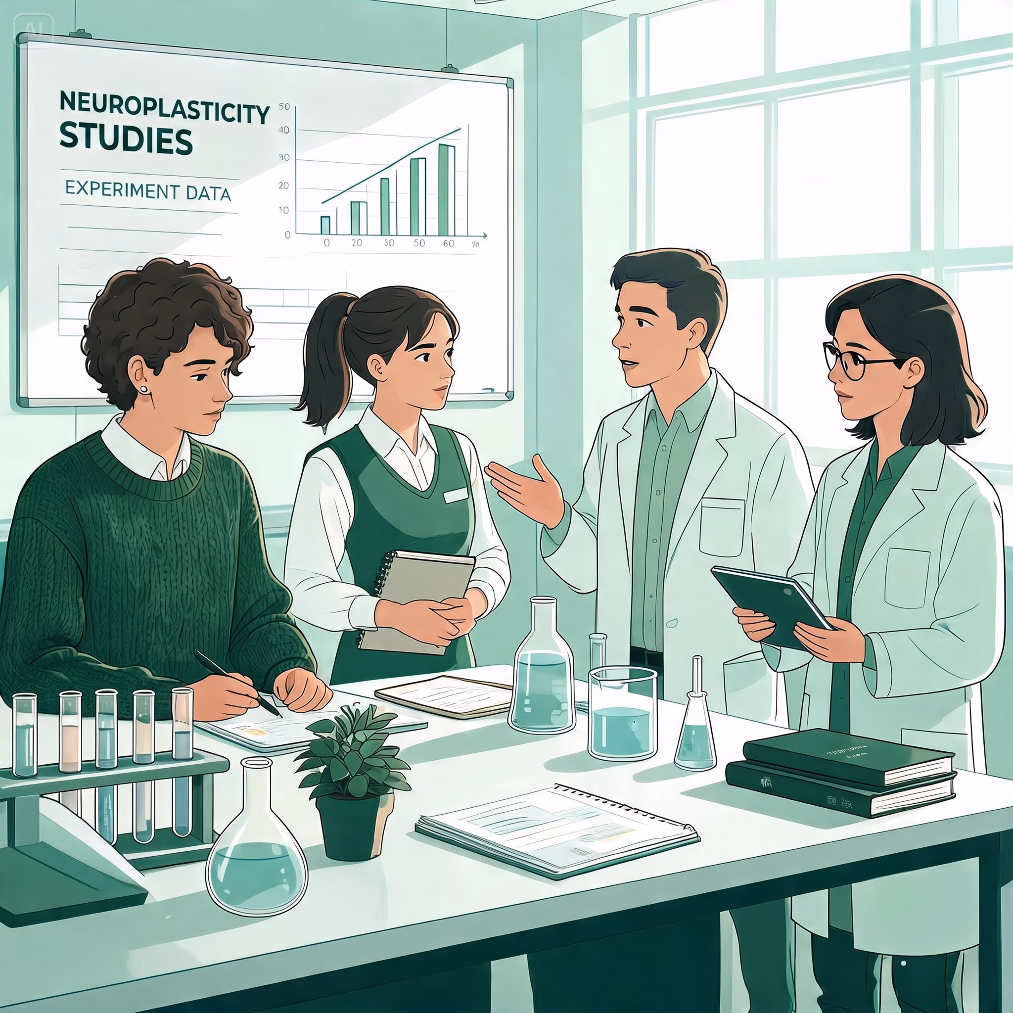 A small research team working together